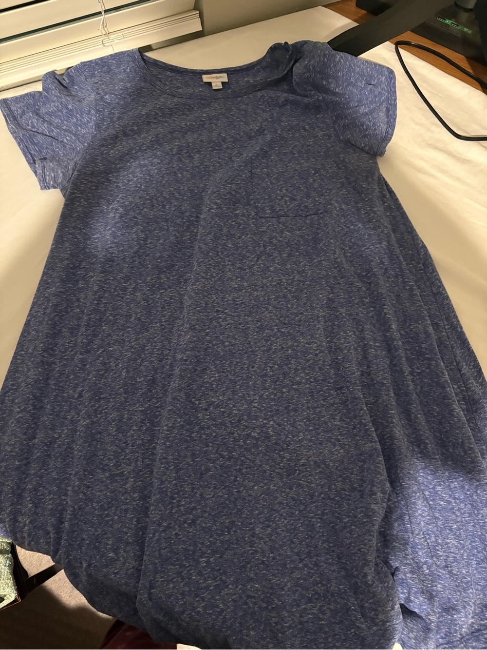 LuLaRoe Girls Heathered Blue Pocket Swing Dress